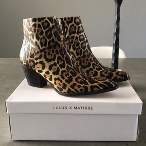 Lulus x Matisse Spirt leopard boots size 7.5